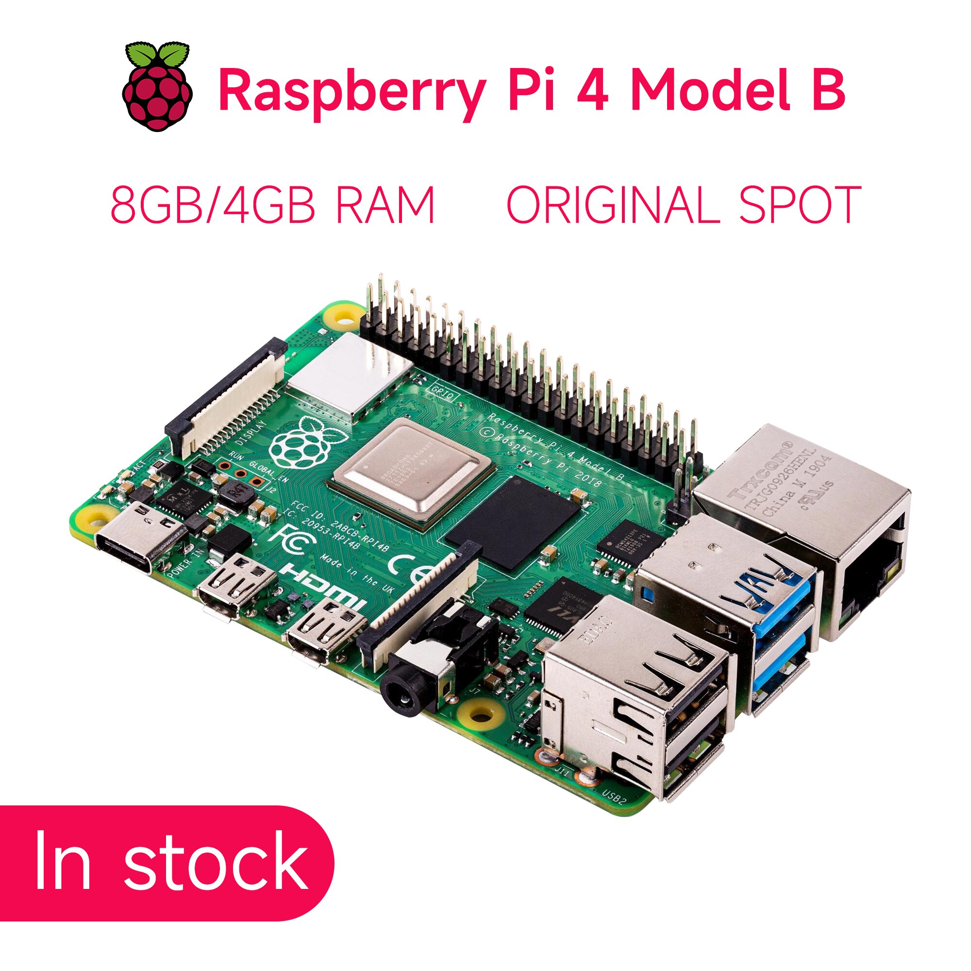 Raspberry Pi 4  B ,   , ABS ̽, TF ī  濭, 2GB, 4GB, 8GB RAM, CPU 64 Ʈ, 1.5Ghz RPi Dev ŰƮ